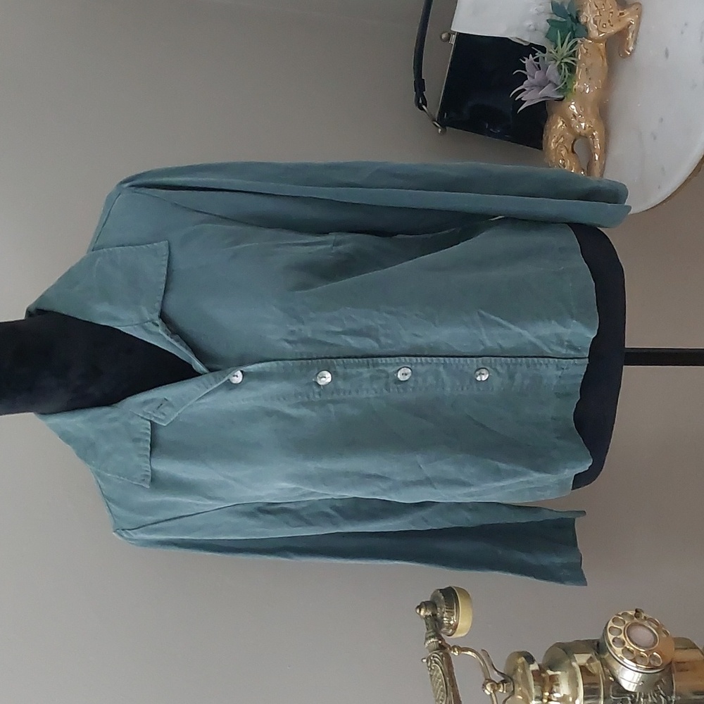 Long Sleeve top, Petite Large, Tencel, Sage Green